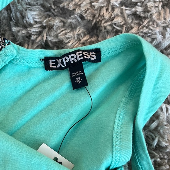 Express Mint Green Mini Skater Dress - Picture 3 of 4